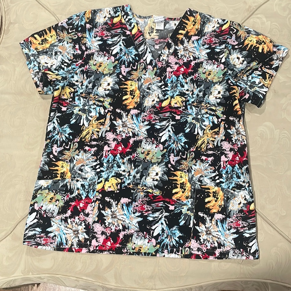 Colorful Scrub Top